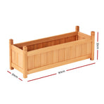 Green Fingers Garden Bed 90x30x33cm Wooden Planter Box Raised Container Growing, image 2