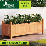 Green Fingers Garden Bed 90x30x33cm Wooden Planter Box Raised Container Growing, image 3