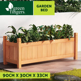 Green Fingers Garden Bed 90x30x33cm Wooden Planter Box Raised Container Growing - Side View