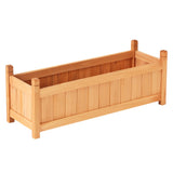 Green Fingers Garden Bed 90x30x33cm Wooden Planter Box Raised Container Growing - Close-Up Angle