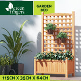Green Fingers Garden Bed Wooden 64x35x115cm Planter Raised Box Container Trellis - Side View