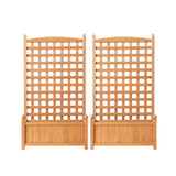 Green Fingers 2X Garden Bed Wooden 64x35x115cm Planter Raised Box Container Trellis - Side View