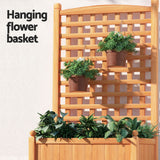 Green Fingers 2X Garden Bed Wooden 64x35x115cm Planter Raised Box Container Trellis - 45-Degree Angle