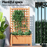 Green Fingers 2X Garden Bed Wooden 64x35x115cm Planter Raised Box Container Trellis - Rear View