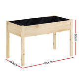 Green Fingers Garden Bed Elevated 120x60x80cm Wooden Planter Box Raised Container - Front View