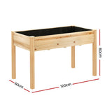 Green Fingers Raised Garden Bed 2x Elevated 120x60x80cm Wooden Planter Box Container - Front View