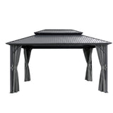 Instahut 3x4.25m Gazebo Hardtop Steel Roof Outdoor Pavilion - Side View