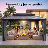 Instahut 3x4.25m Gazebo Hardtop Steel Roof Outdoor Pavilion - Top-Down View