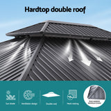 Instahut 3x4.25m Gazebo Hardtop Steel Roof Outdoor Pavilion - 45-Degree Angle