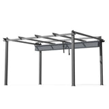 Instahut Gazebo Outdoor Garden Pergola Aluminium Frame Adjustable Canopy 3x4m Grey - Side View