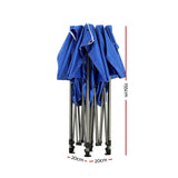 Instahut Gazebo Pop Up Marquee 3x3 Folding Tent Wedding Gazebos 500D Oxford Blue - Side View