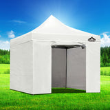 Instahut Gazebo Pop Up Marquee 3x3 Folding Tent Wedding Gazebos 500D White - Close-Up Angle