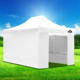 Instahut Gazebo 3x4.5 Pop Up Marquee Folding Tent Wedding Gazebos Camping Outdoor Shade Canopy White - Close-Up Angle