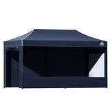 Instahut Gazebo Pop Up Marquee 3x6 Folding Tent Gazebos Camping 500D Oxford Navy - Low Angle