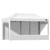 Instahut Gazebo Pop Up Marquee 3x6 Folding Tent Gazebos 500D Oxford Fabric White - Low Angle