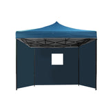 Instahut Gazebo 3x3 Pop Up Marquee Folding Wedding Tent Gazebos Camping Outdoor Shade Canopy Navy - Side View