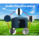 Instahut Gazebo 3x3 Pop Up Marquee Folding Wedding Tent Gazebos Camping Outdoor Shade Canopy Navy - Close-Up Angle
