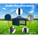 Instahut Gazebo 3x4.5 Pop Up Marquee Folding Wedding Tent Gazebos Camping Outdoor Shade Canopy Navy - Close-Up Angle