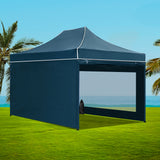 Instahut Gazebo 3x4.5 Pop Up Marquee Folding Wedding Tent Gazebos Camping Outdoor Shade Canopy Navy - Low Angle
