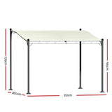 Instahut Gazebo Marquee 3m Outdoor Event Wedding Tent Camping Party Shade Iron Art Canopy Beige - Front View