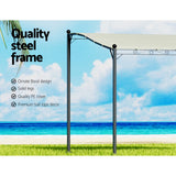 Instahut Gazebo Marquee 3m Outdoor Event Wedding Tent Camping Party Shade Iron Art Canopy Beige - 45-Degree Angle