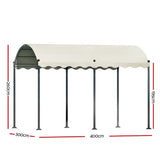 Instahut Gazebo Marquee 4x3m Outdoor Event Wedding Tent Camping Party Shade Iron Art Canopy Beige - Front View