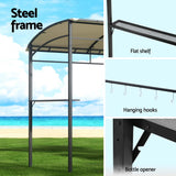 Instahut Gazebo Outdoor BBQ Grill Patio Garden Marquee Shade Shelter Shelf Hooks Beige - 45-Degree Angle
