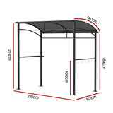 Instahut Gazebo Outdoor BBQ Grill Patio Garden Marquee Shade Shelter Shelf Hooks Grey - Front View