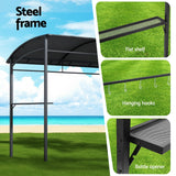 Instahut Gazebo Outdoor BBQ Grill Patio Garden Marquee Shade Shelter Shelf Hooks Grey - 45-Degree Angle