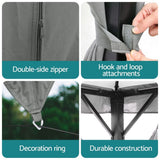 Instahut Gazebo 3x4m Canopy Outdoor Steel Frame Patio Tent Curtains Marquee Grey - Rear View
