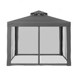 Instahut Gazebo Marquee 3m Outdoor Event Tent Camping Party Mesh Wall Canopy Grey - Side View