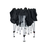 Instahut Gazebo Pop Up Marquee 3x3m Wedding Party Outdoor Camping Tent Canopy Shade Mesh Wall Black - Side View