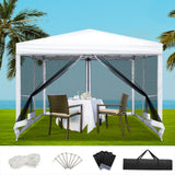 Instahut Gazebo Pop Up Marquee 3x3m Wedding Party Outdoor Camping Tent Canopy Shade Mesh Wall White
