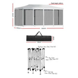 Instahut Gazebo Pop Up Marquee 3x6m Wedding Party Outdoor Camping Tent Canopy Shade Mesh Wall White - Front View