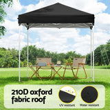 Instahut Gazebo 2x2m Outdoor Patio Garden Marquee Shade Black - Top-Down View