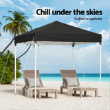 Instahut Gazebo 2x2m Outdoor Patio Garden Marquee Shade Black - 45-Degree Angle