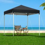 Instahut Gazebo 2x2m Outdoor Patio Garden Marquee Shade Black - Close-Up Angle
