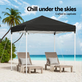 Instahut Gazebo 2x2m Outdoor Patio Garden Marquee Shade Black - 45-Degree Angle