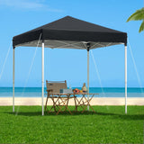 Instahut Gazebo 2x2m Outdoor Patio Garden Marquee Shade Black - Close-Up Angle