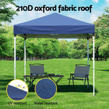 Instahut Gazebo 2x2m Outdoor Patio Garden Marquee Shade Blue - Top-Down View