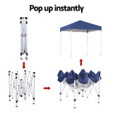 Instahut Gazebo 2x2m Outdoor Patio Garden Marquee Shade Blue - 45-Degree Angle