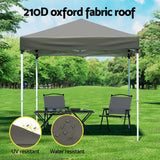 Instahut Gazebo 2x2m Outdoor Patio Garden Marquee Shade Grey - Top-Down View