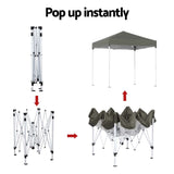 Instahut Gazebo 2x2m Outdoor Patio Garden Marquee Shade Grey - 45-Degree Angle