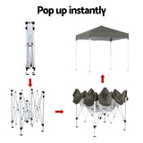 Instahut Gazebo 2x2m Outdoor Patio Garden Marquee Shade w/ Base Pods Grey - 45-Degree Angle