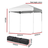 Instahut Gazebo 2x2m Outdoor Patio Garden Marquee Shade White - Front View
