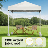 Instahut Gazebo 2x2m Outdoor Patio Garden Marquee Shade w/ Base Pods White - Top-Down View