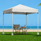 Instahut Gazebo 2x2m Outdoor Patio Garden Marquee Shade w/ Base Pods White - Close-Up Angle