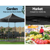 Instahut Gazebo Pop Up Marquee 3x3m Folding Tent Wedding Outdoor Camping Canopy Gazebos Shade Black - Top-Down View