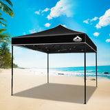 Instahut Gazebo Pop Up Marquee 3x3m Folding Tent Wedding Outdoor Camping Canopy Gazebos Shade Black - Close-Up Angle
