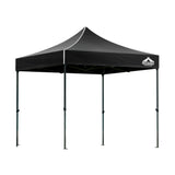 Instahut Gazebo Pop Up Marquee 3x3 Folding 500D Wedding Tent Base Pod Black - Close-Up Angle